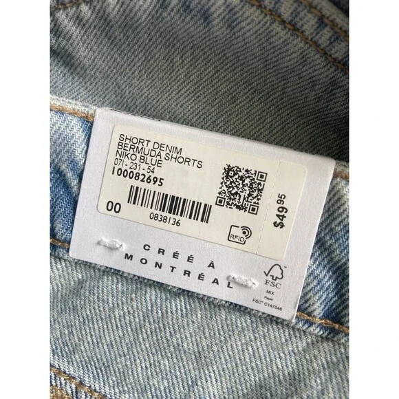 Garage Womens Bermuda Jean Shorts Size 00 Blue Denim Cut-off Jorts Skater Grunge - Picture 6 of 16